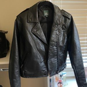 Leather biker jacket